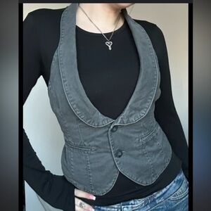 Larry Levine Charcoal Gray Vest
